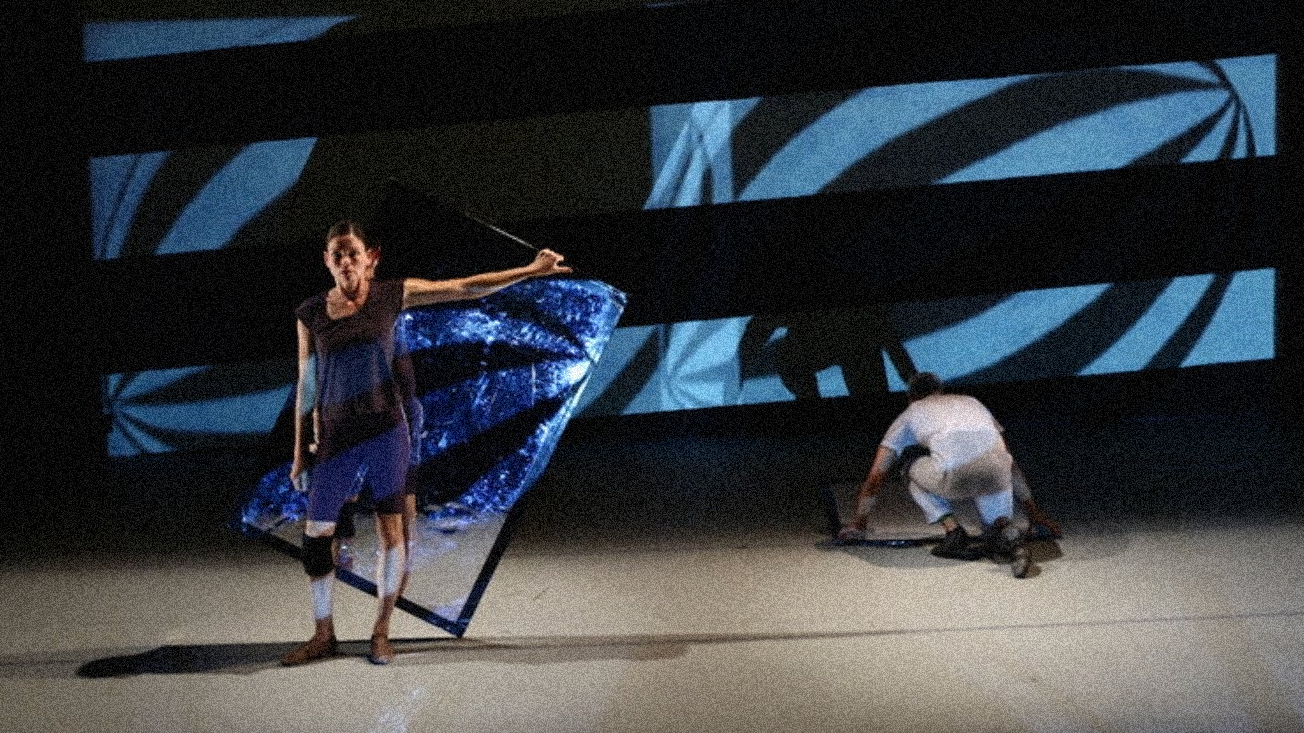 Kacie Chang and Dean Moss in Dean Moss, johnbrown, 2014. Performance view, The Kitchen. ©2014 Paula Court.