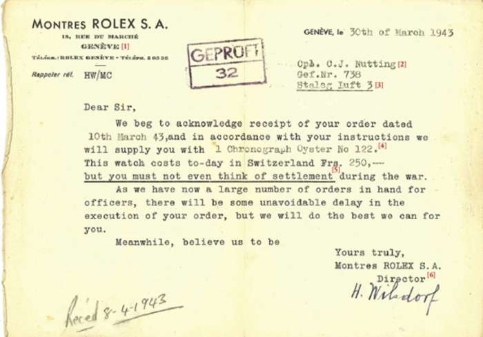A letter from Rolex to a British soldier I Source: Samuel Magida