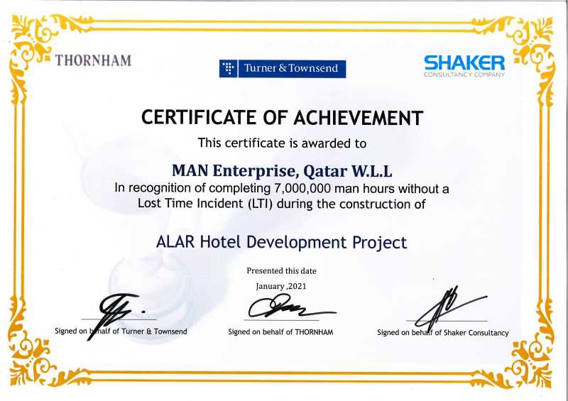 Certificate of Achievement MAN Qatar ALAR project (002)