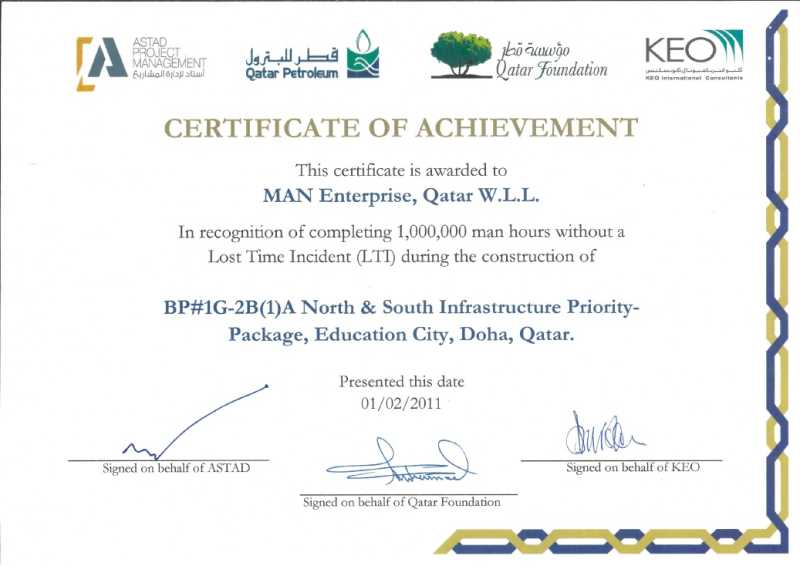 Certificate of Achievement - IPP