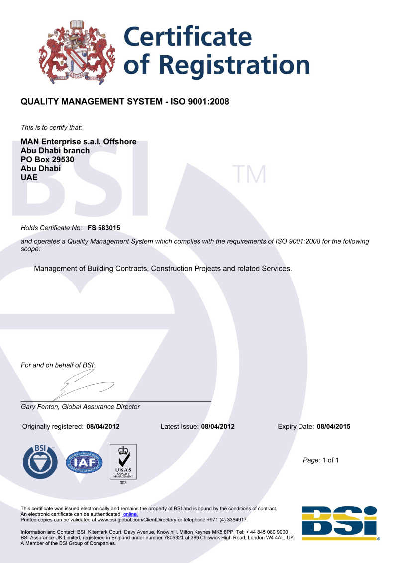 Quality Management System - ISO 9001:2008