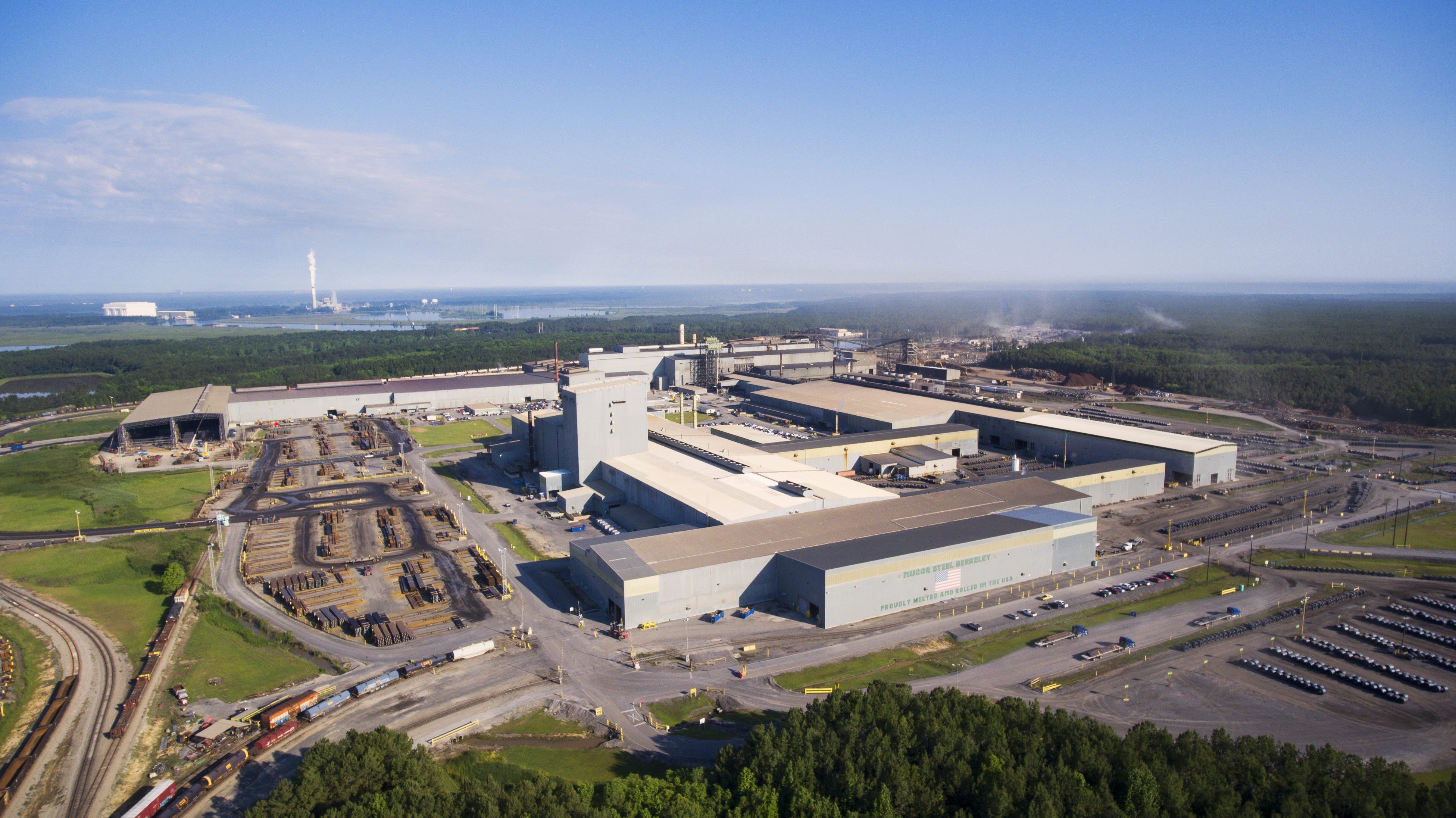 A Nucor EAF steel mill. Circular steelmaking, powered by the electric arc furnace (EAF), is the process of making steel using recycled scrap metal as the primary feedstock (instead of raw materials extracted from the earth) by using electricity to melt and recycle it into new steel with no loss of quality.