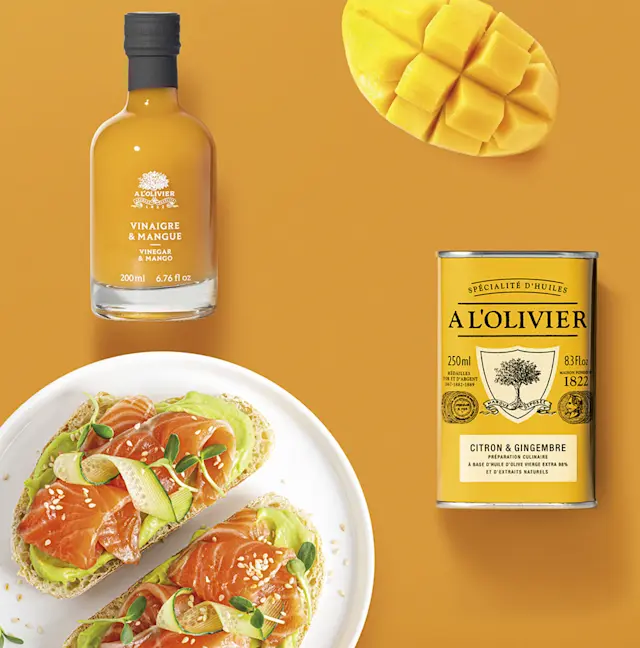 Les Tartines saumon fumé et avocat à l'huile d'olive A L'Olivier