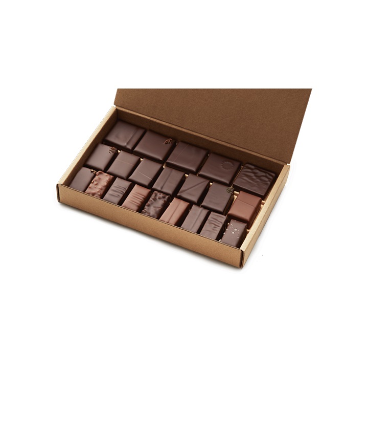 Coffret 50 carrés chocolat noir Les Intenses Valrhona 160g - Comptoirs  Richard