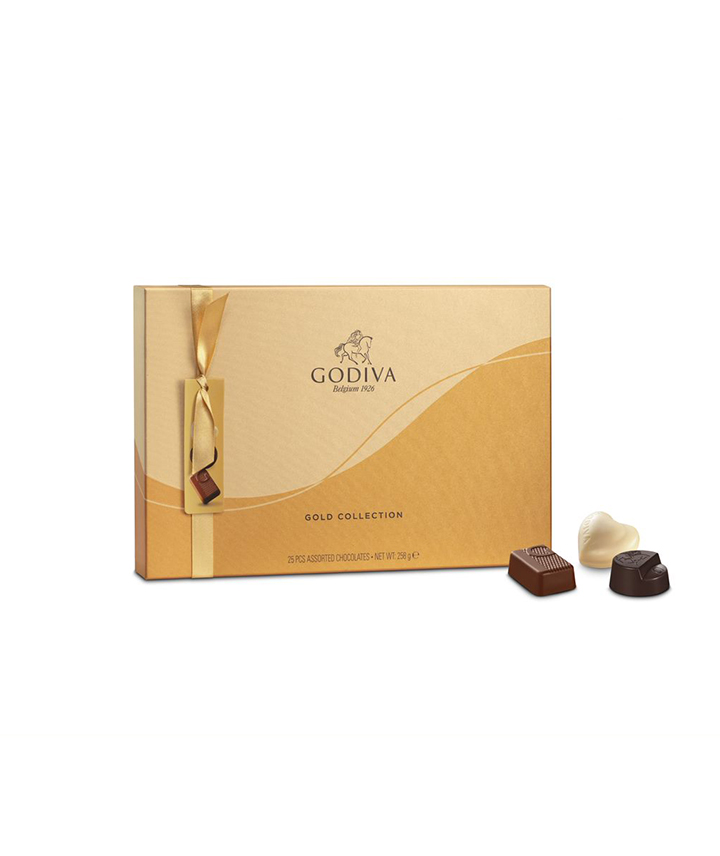 Coffret cadeau doré chocolat - 25 pièces