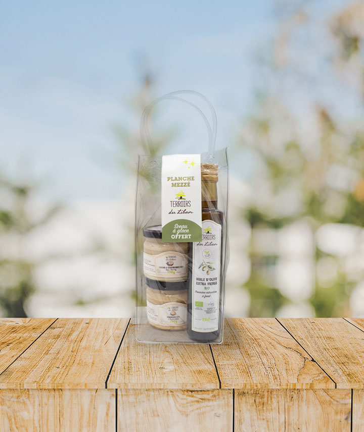 Coffret de houmous, caviar d'aubergine et huile d'olive Bio Terroirs