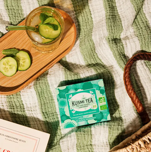  Le thé vert menthe concombre par Kusmi Tea : Un délice chaud comme glacé
