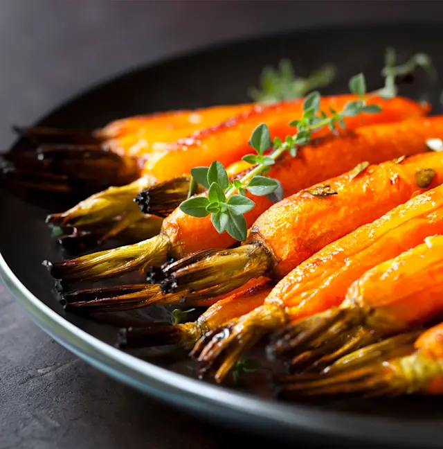 Les carottes rôties au yaourt à l'Huile d'Olive Aromatique Basilic A l'Olivier