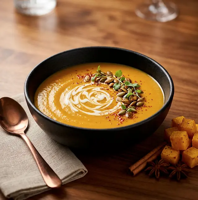 Recette de velouté de butternut rôti au lait de coco