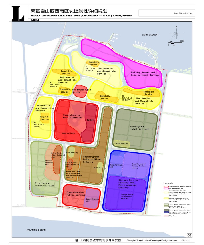 Land distribution plan of SW quadrant