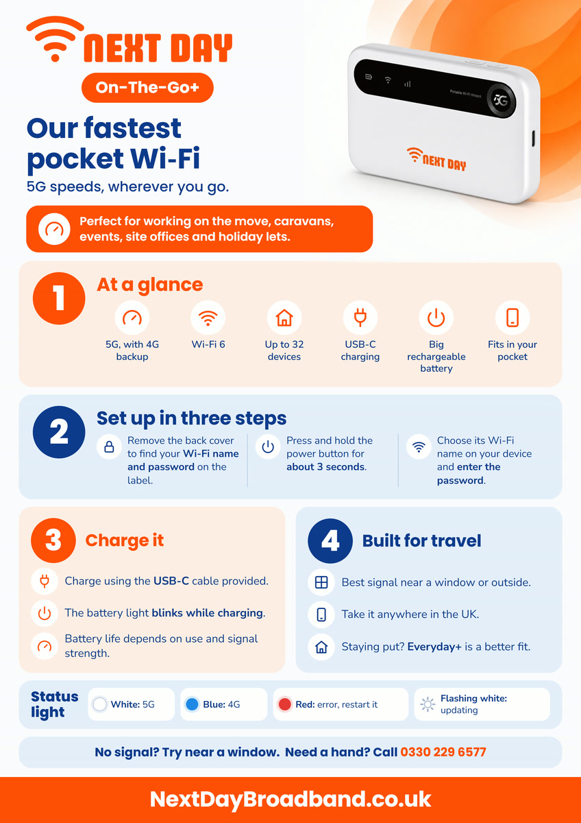 Set up your On-The-Go+ 5G pocket Wi-Fi