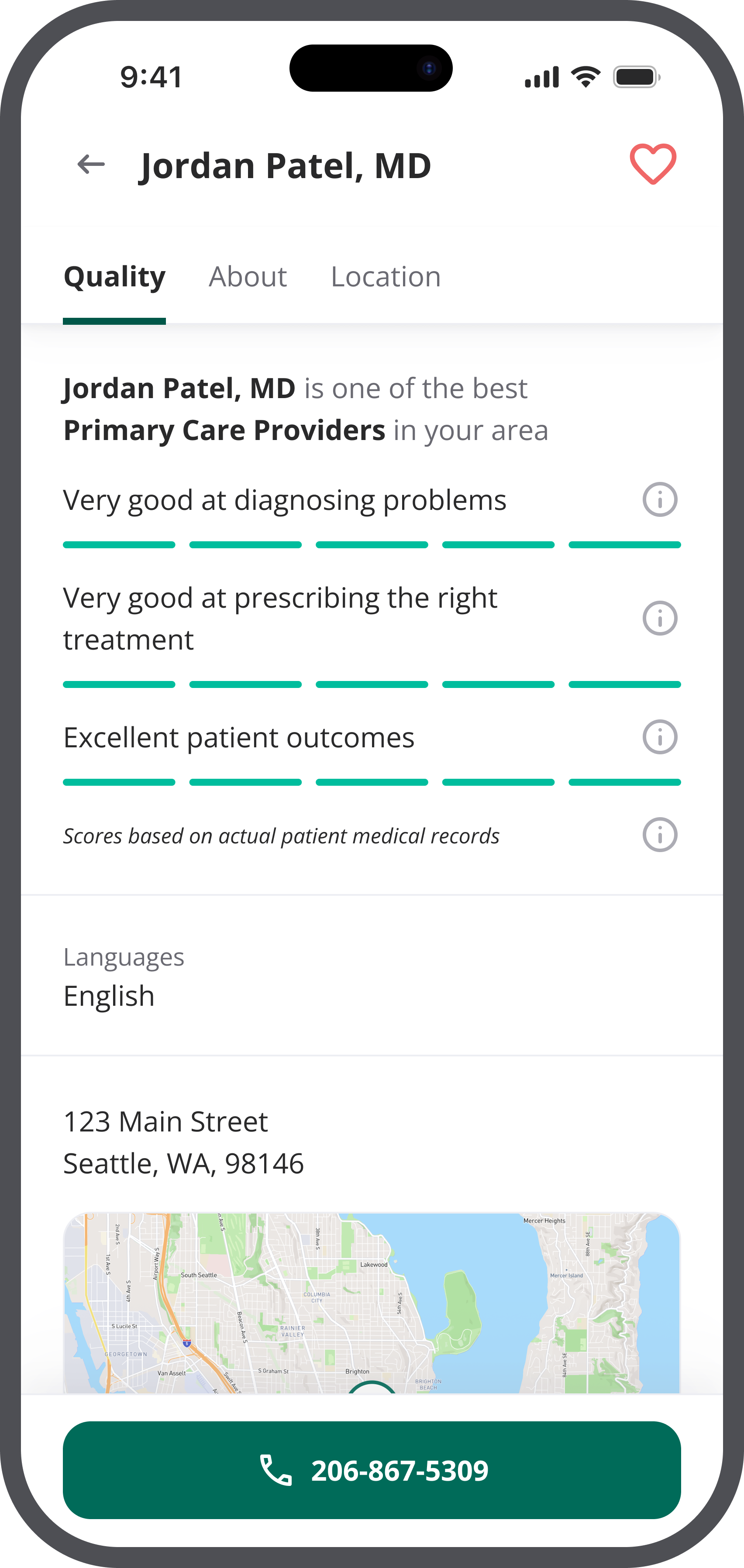 Garner app provider location screen