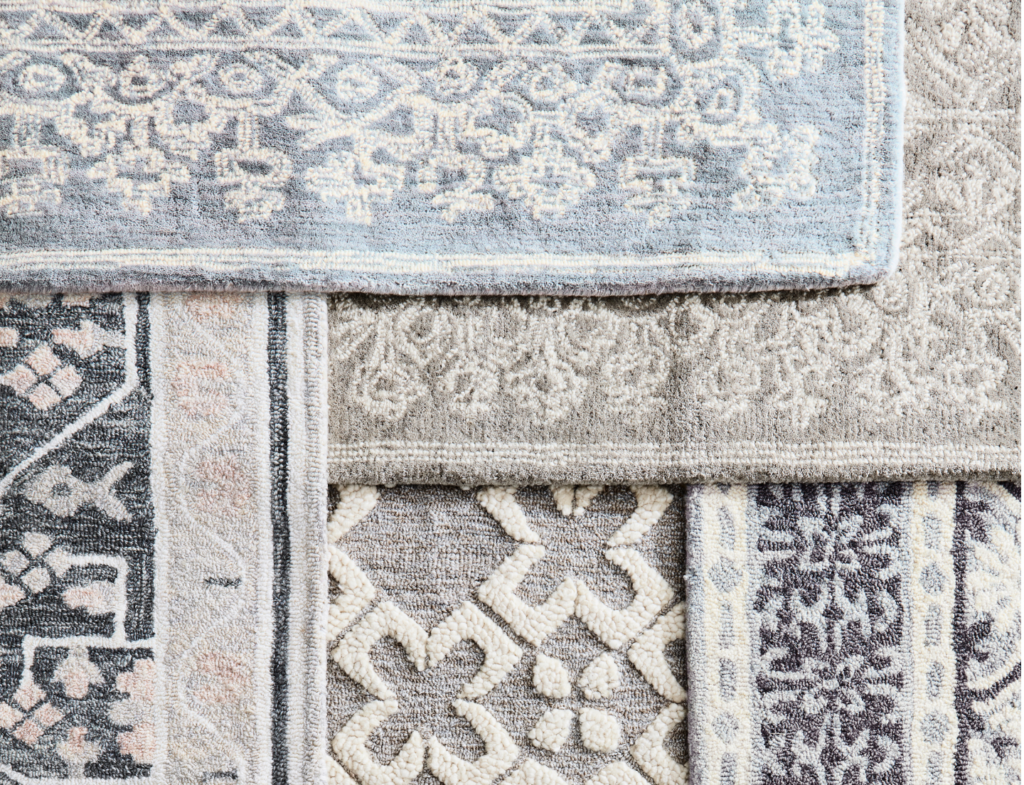 Close up of rug collection