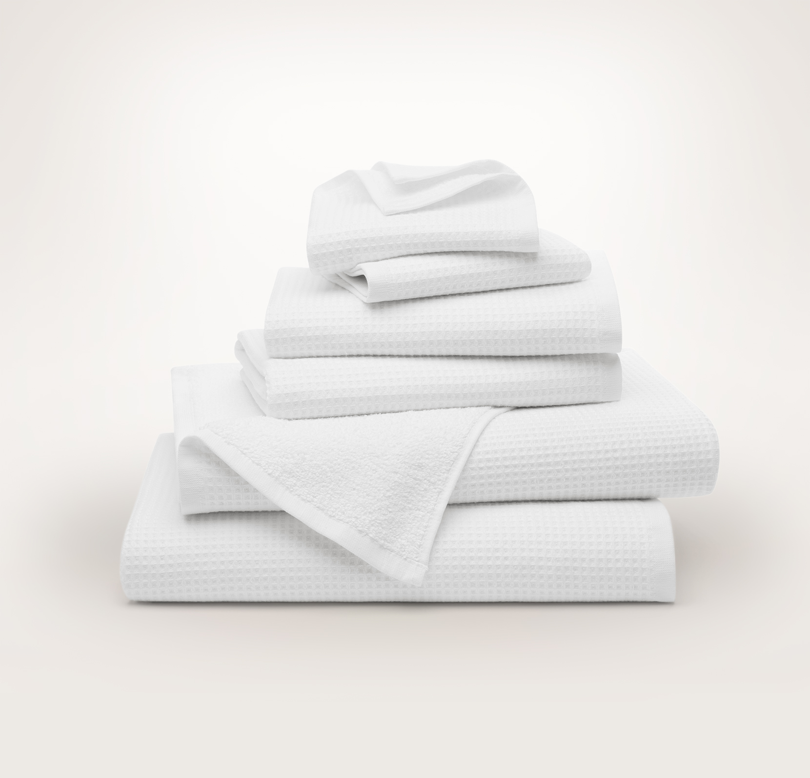 Boll & Branch Waffle Terry 6-Piece Bath Towel Set - White