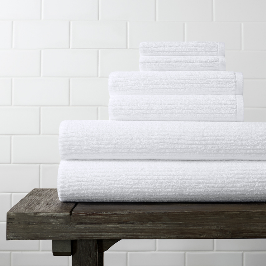 white bath towel set