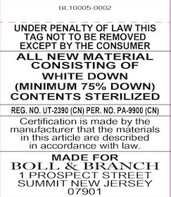 Down Bed Blanket - Law Label