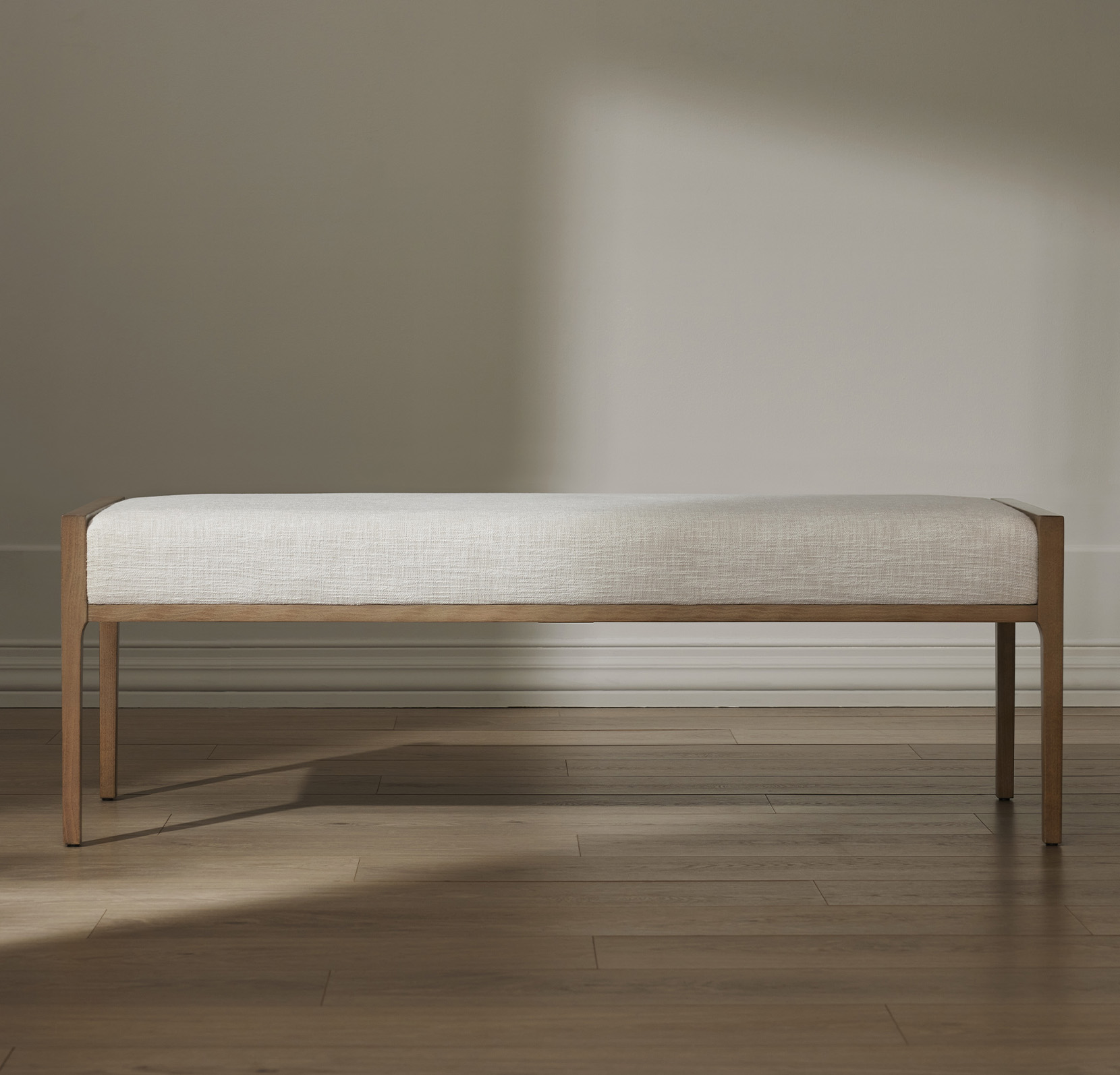 Upholstered Bench - Natural w/ Bluff - Lifestyle 1