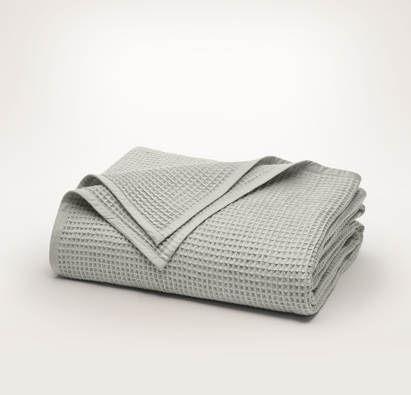 Waffle Bed Blanket - Pewter - Overhead