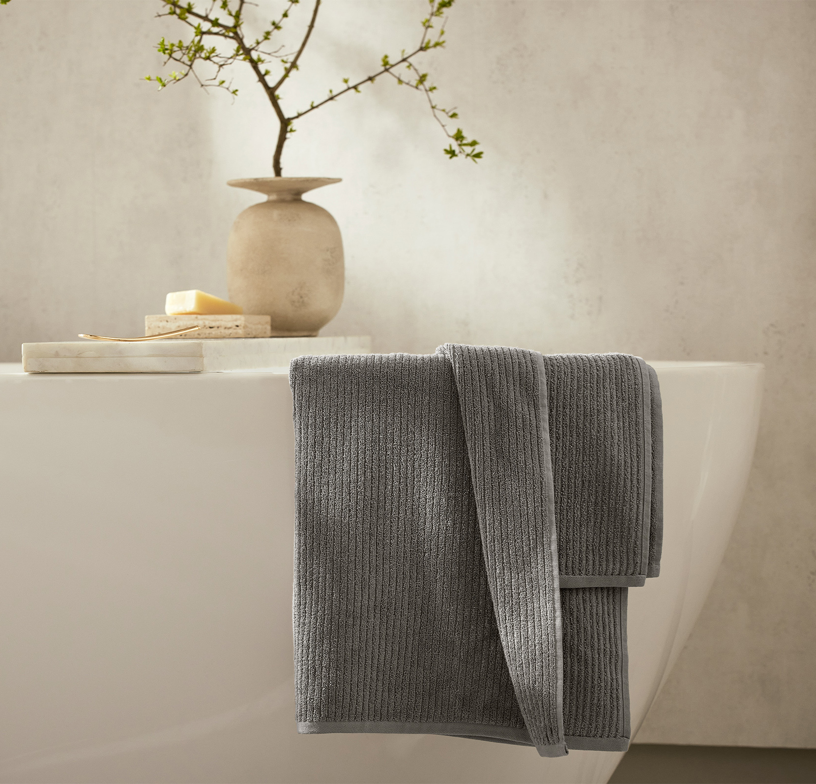 Stone_Spa_TowelSet_Towel_Lifestyle1_03252024.jpg Complete Spa Bath Towel Bundle - Slide 6