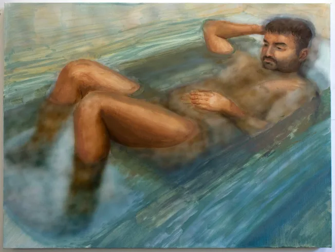 Bather (Stephano), 2022 Acrylic and oil on canvas