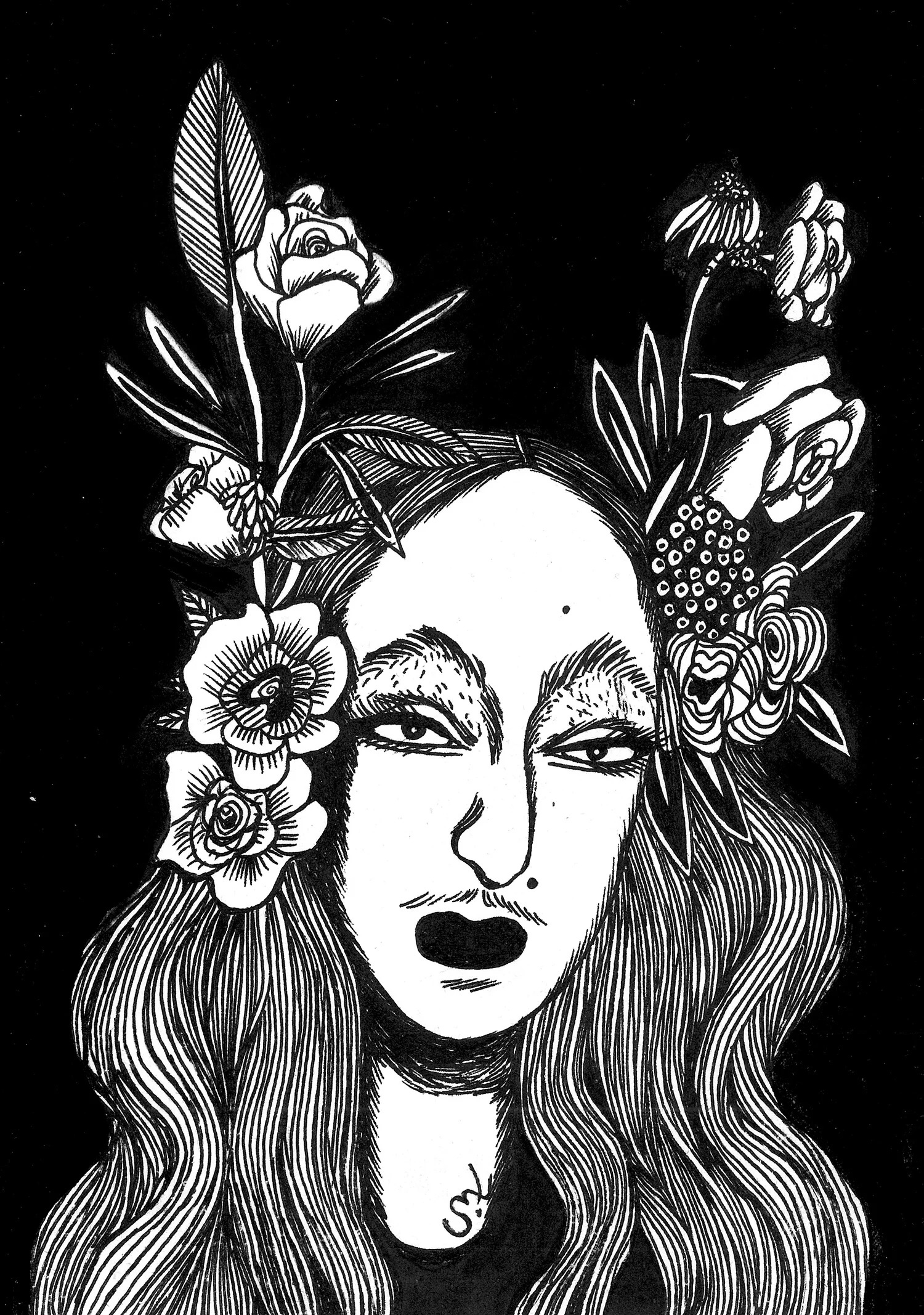 WePresent | Embrace your face with Moshtari Hilal’s ink drawings