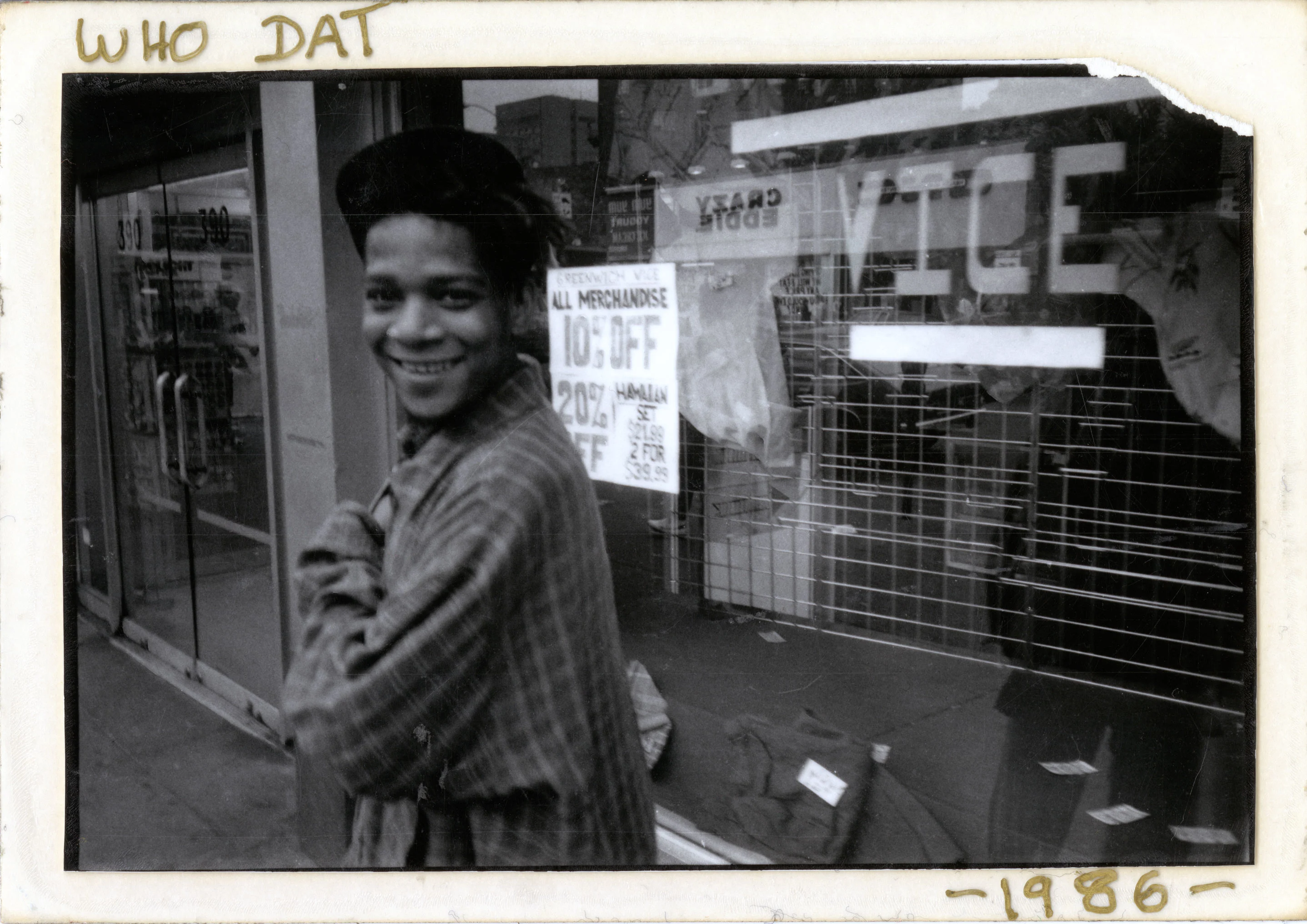 Jean-Michel, pictured here in 1986 Ph. Jean-Michel Basquiat, © The Estate of Jean-Michel Basquiat