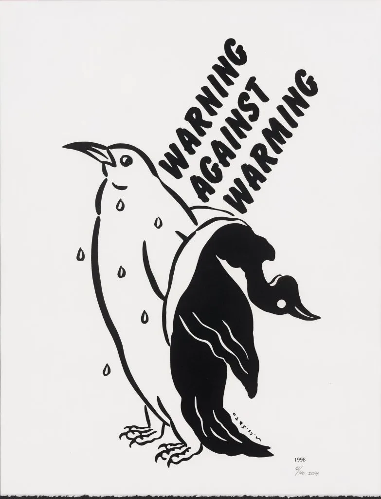 U.G. Sato: Warning Against Warming. Silkscreen, 2014 from 1998 Original.