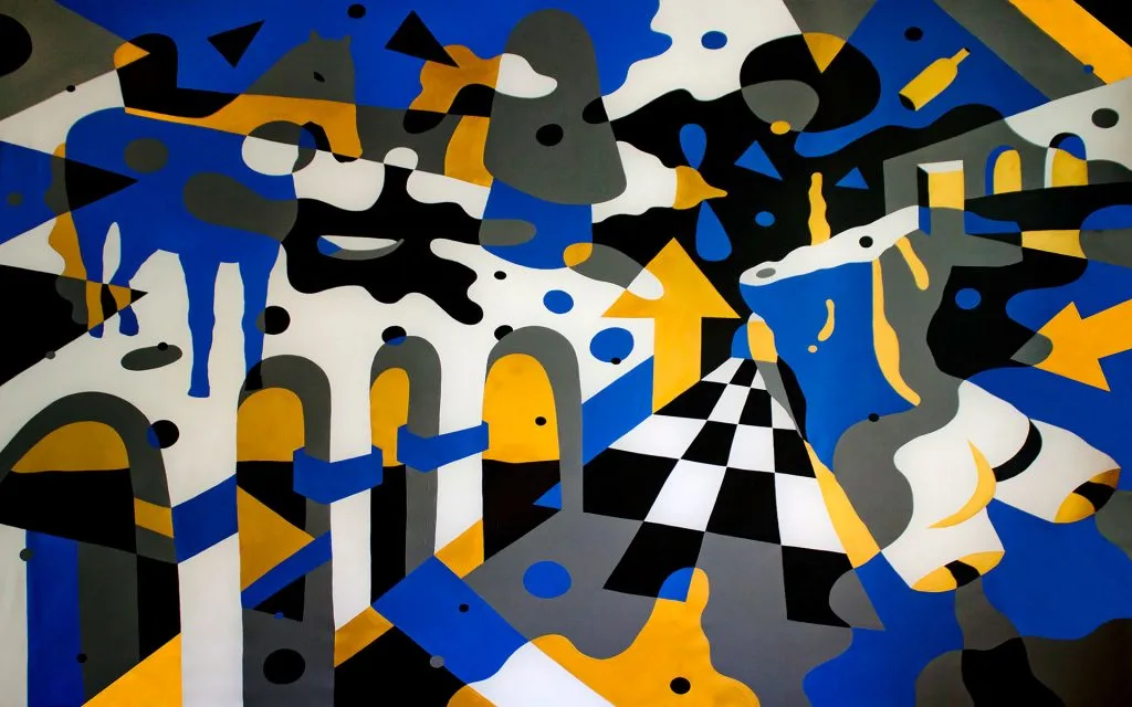 WePresent | Graffitist Cacao Rocks paints Athens blue and gold