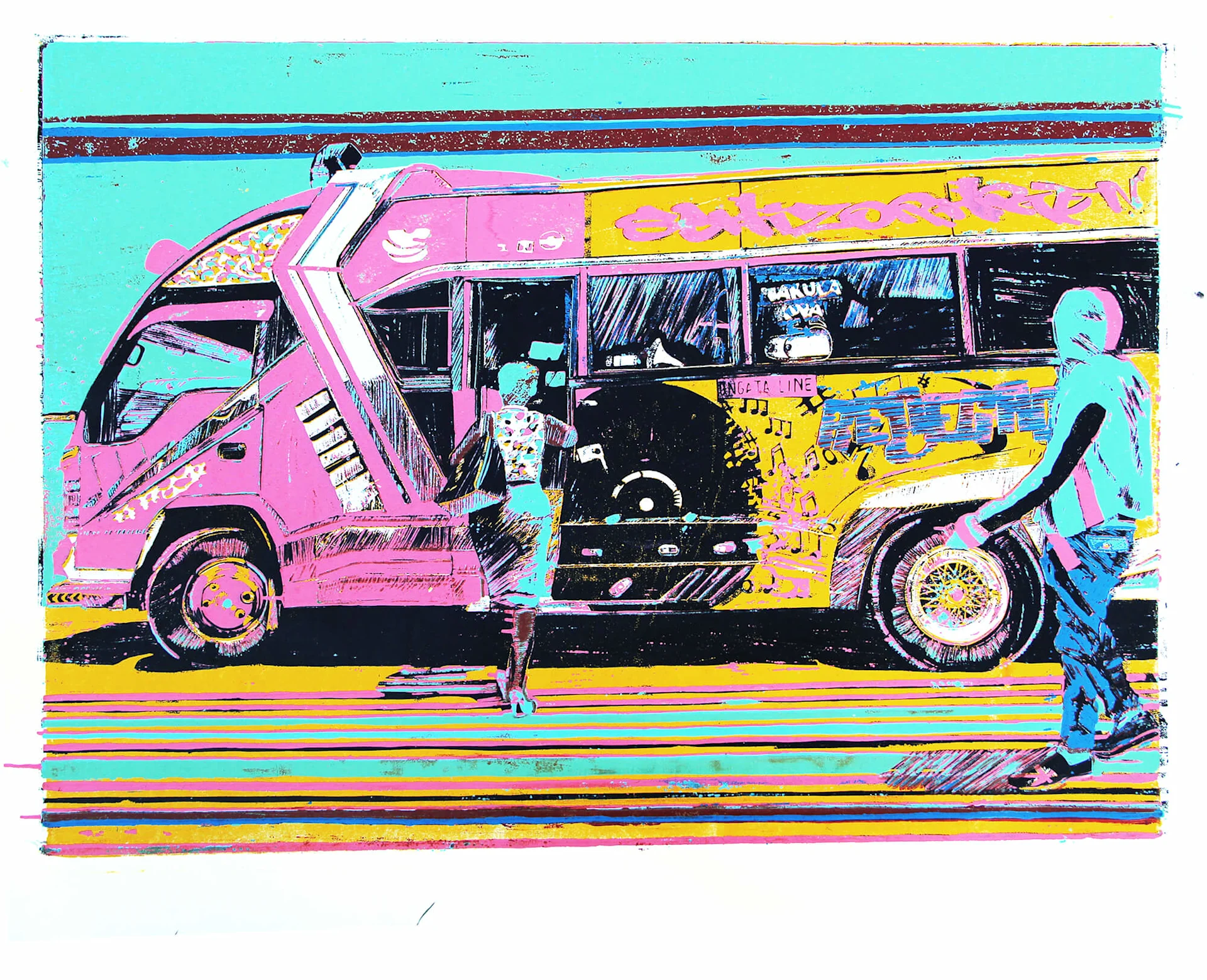 WePresent | Dennis Muraguri’s woodcut prints of street scenes in Kenya