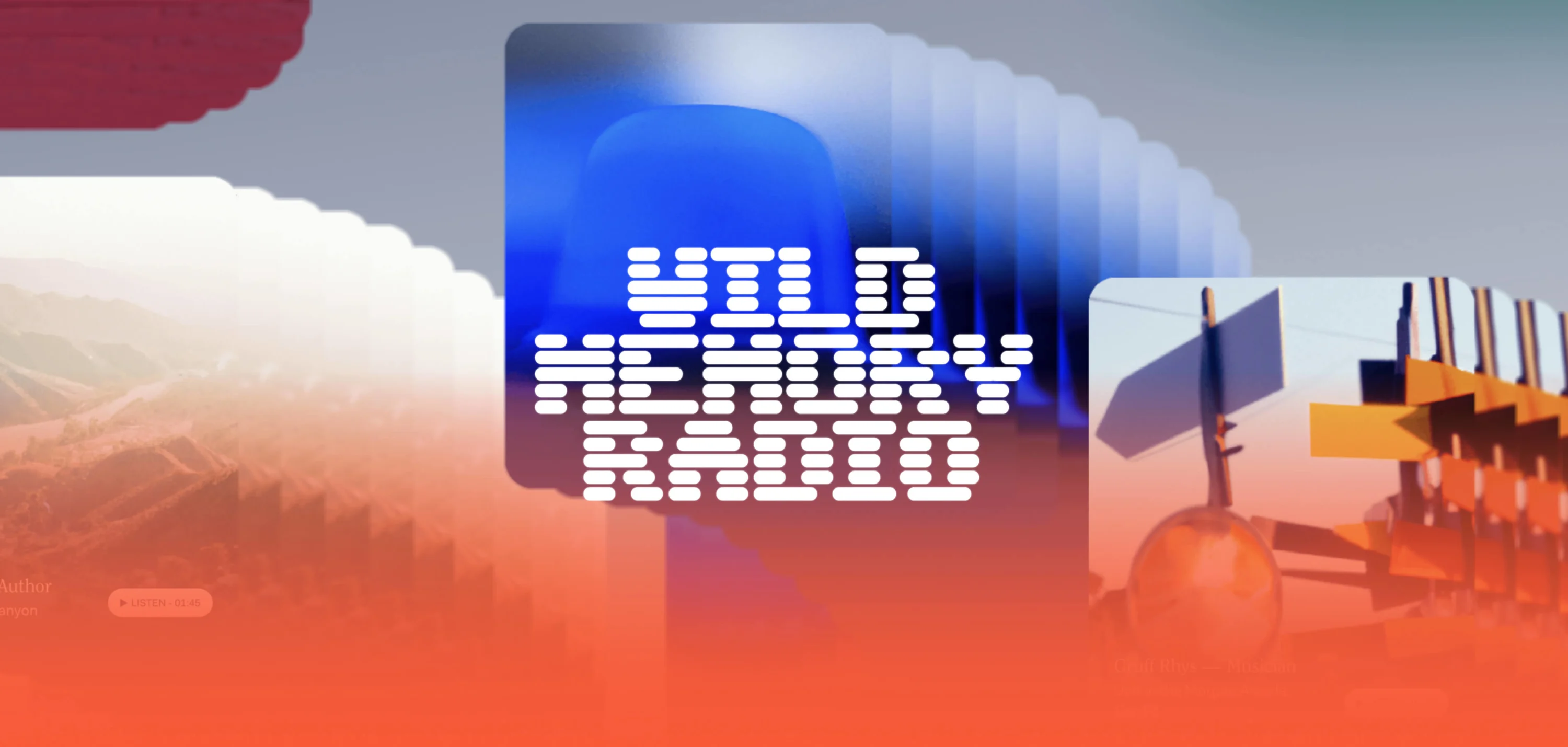 Cover image for the Creating Wild Memory Radio story depicting a snapshot of the Wild Memory Radio microsite experience as well as the logo.