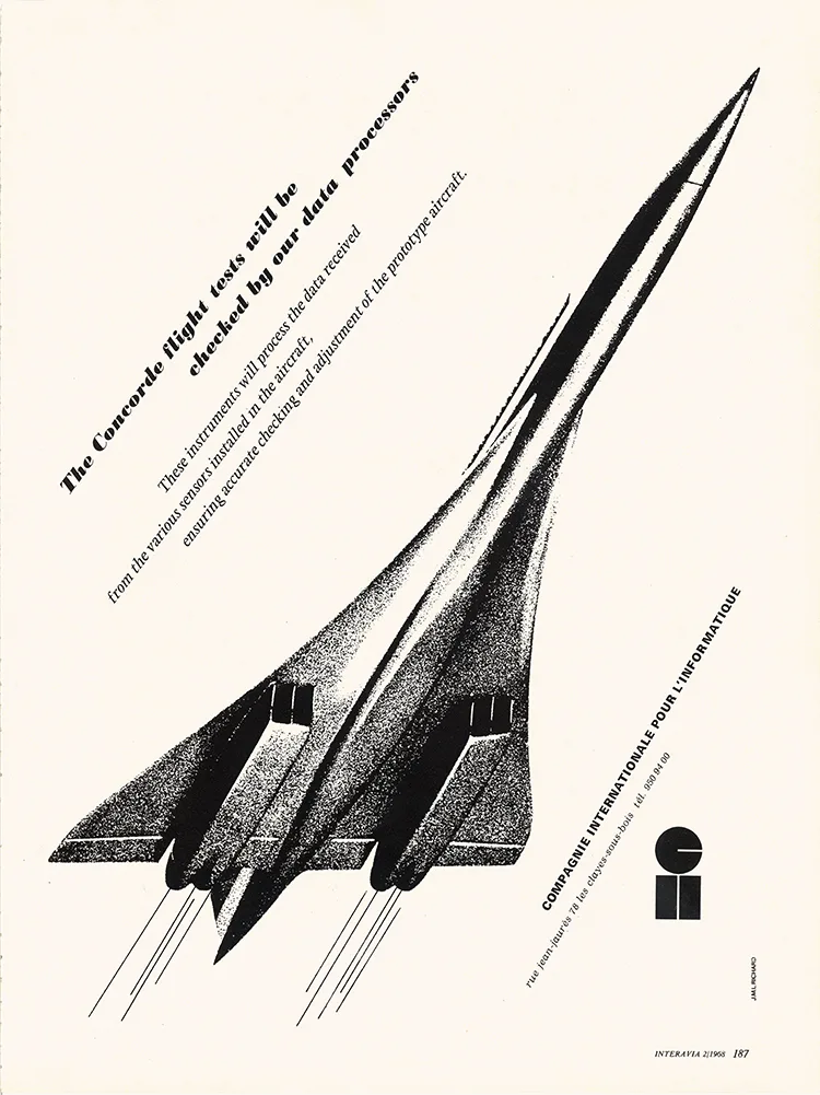 Compagnie Internationale pour L’Informatique Concorde data flight processors advertisement, 1968