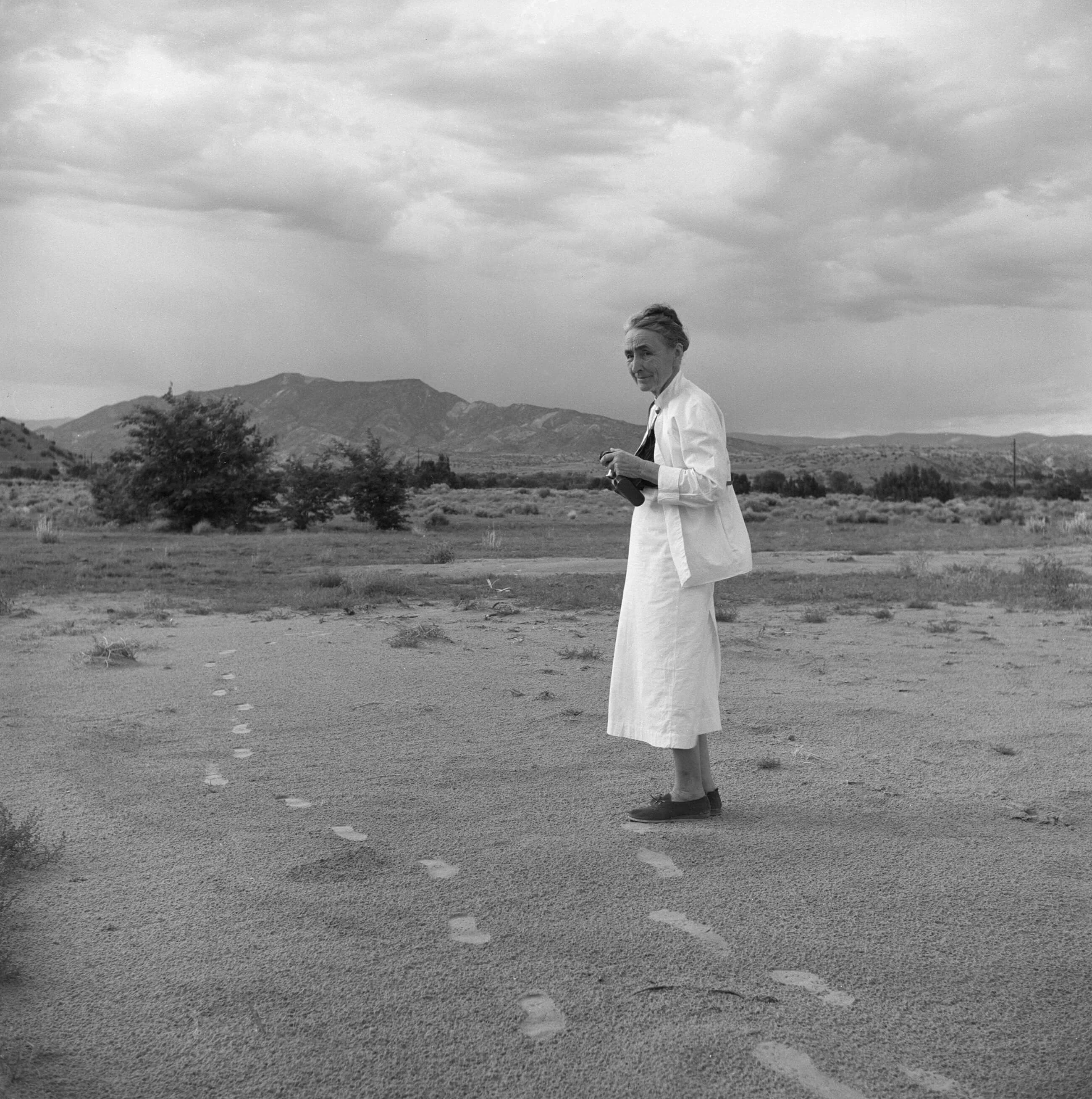 Georgia O'Keeffe photographing Near Abiquiu, New Mexico, 1959