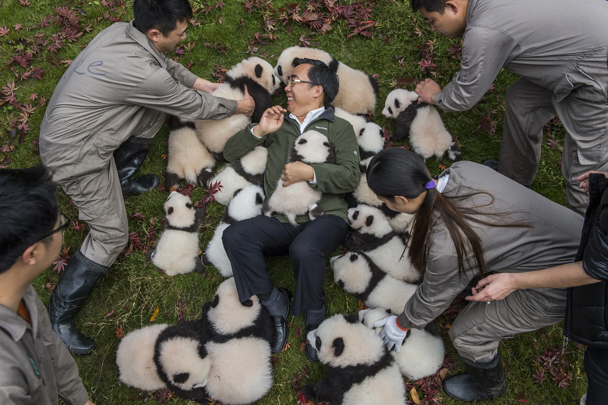 Gao Xiao Wen poses for portraits at the Wolong China Conservation and Research Center for the Giant Panda in Sichuan province, China.