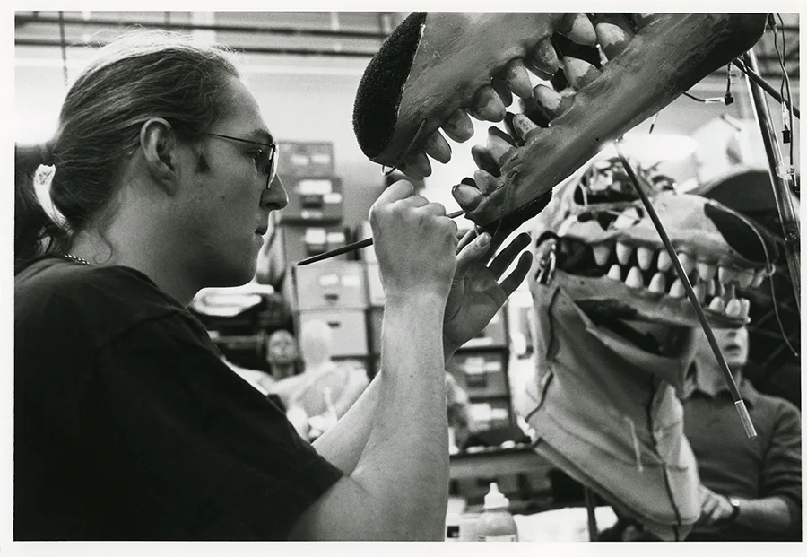 Peter Brooke, creative supervisor for Jim Henson's Creature Shop, working in his studio