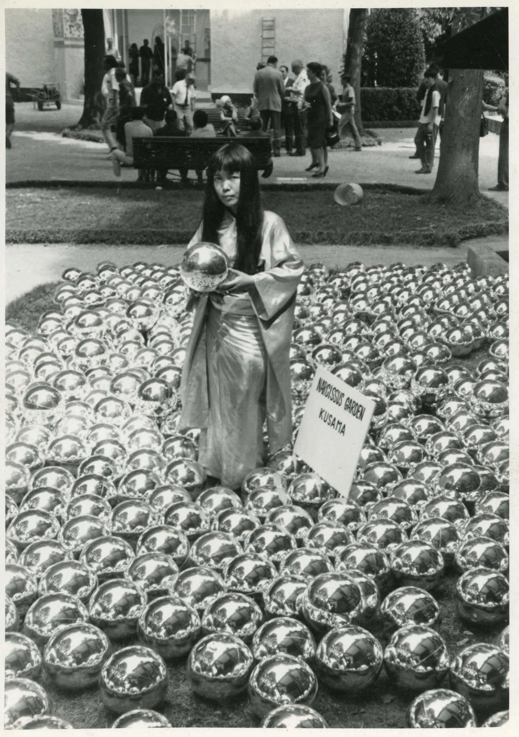 Narcissus Garden, 1966. Installation View at Venice Biennale in 1966. Copyright Yayoi Kusama