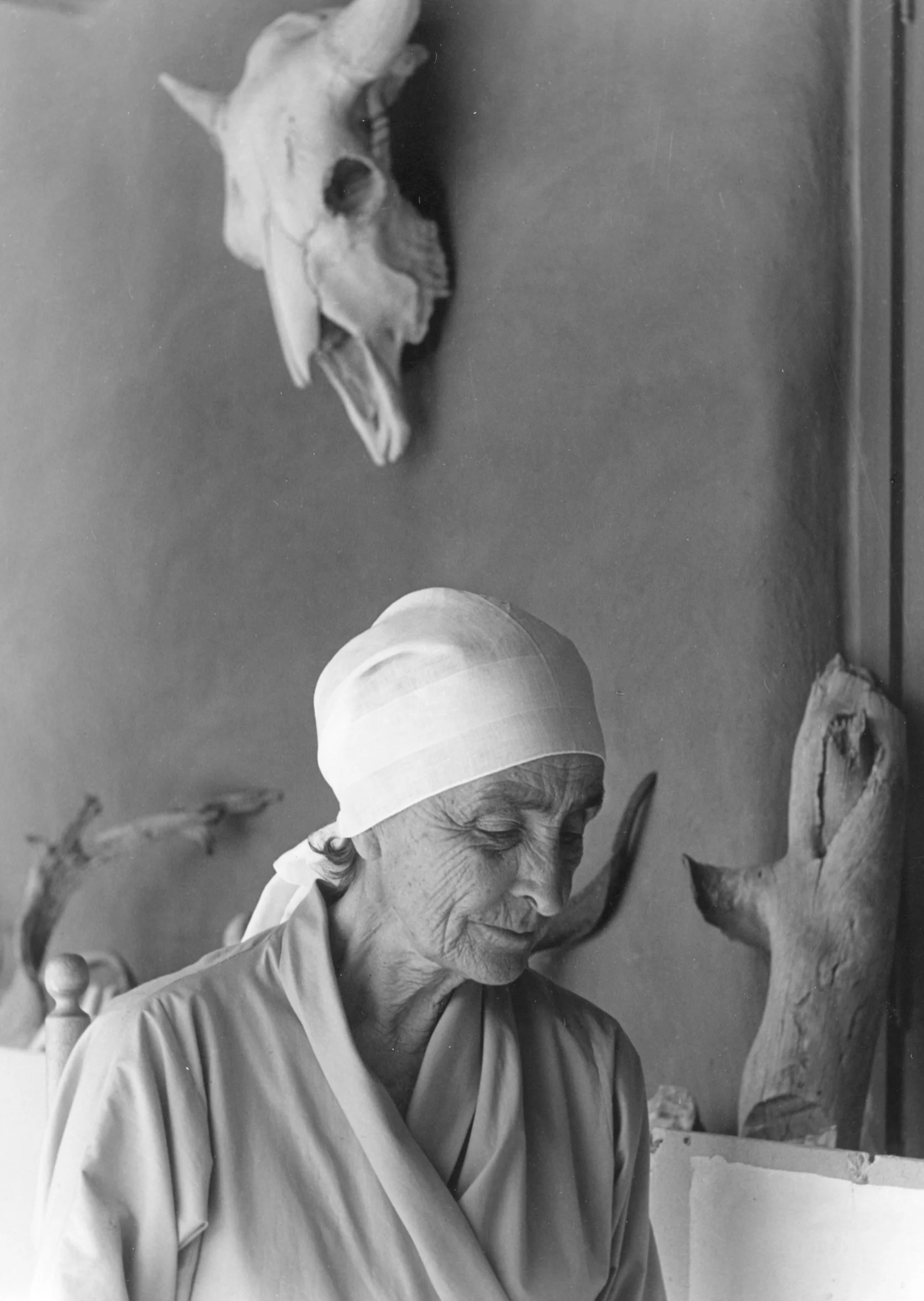  Left: Georgia O’Keeffe in Juan Hamilton's Studio, 1981 Right: Georgia O'Keeffe at Ghost Ranch, 1964