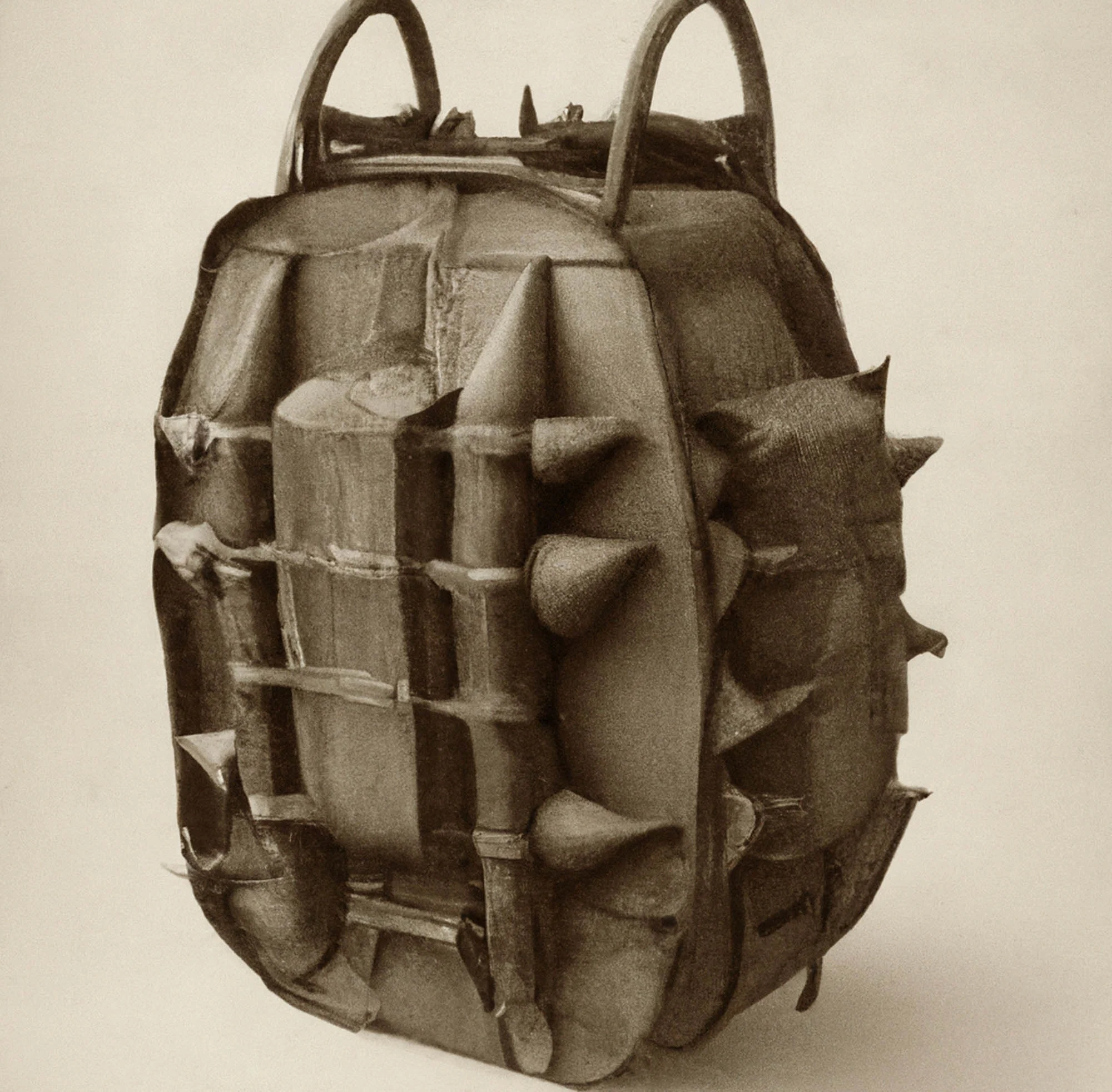 DALL·E - 1800s photo of african cargo backpack