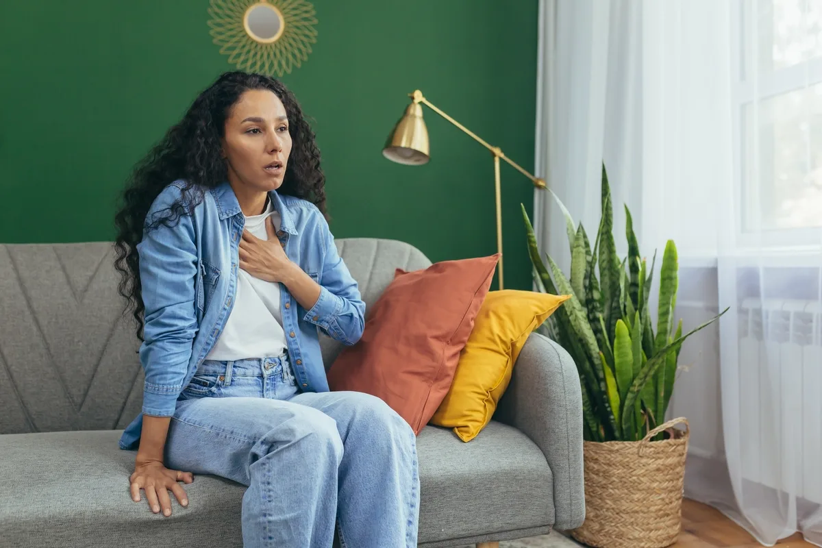 Panic Disorder patient holding chest