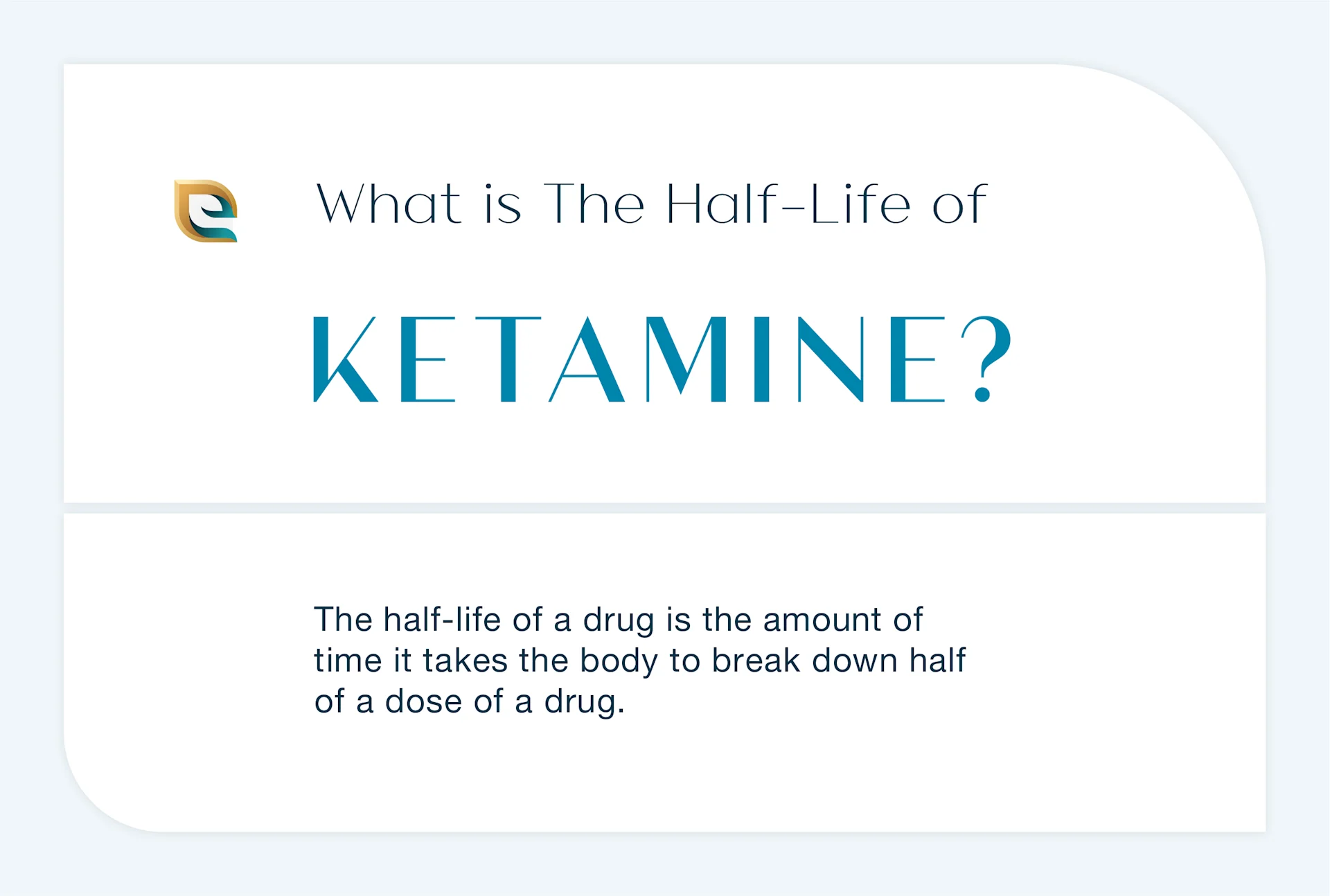 What is the half life of Ketamine? This image describes the half life of Ketamine