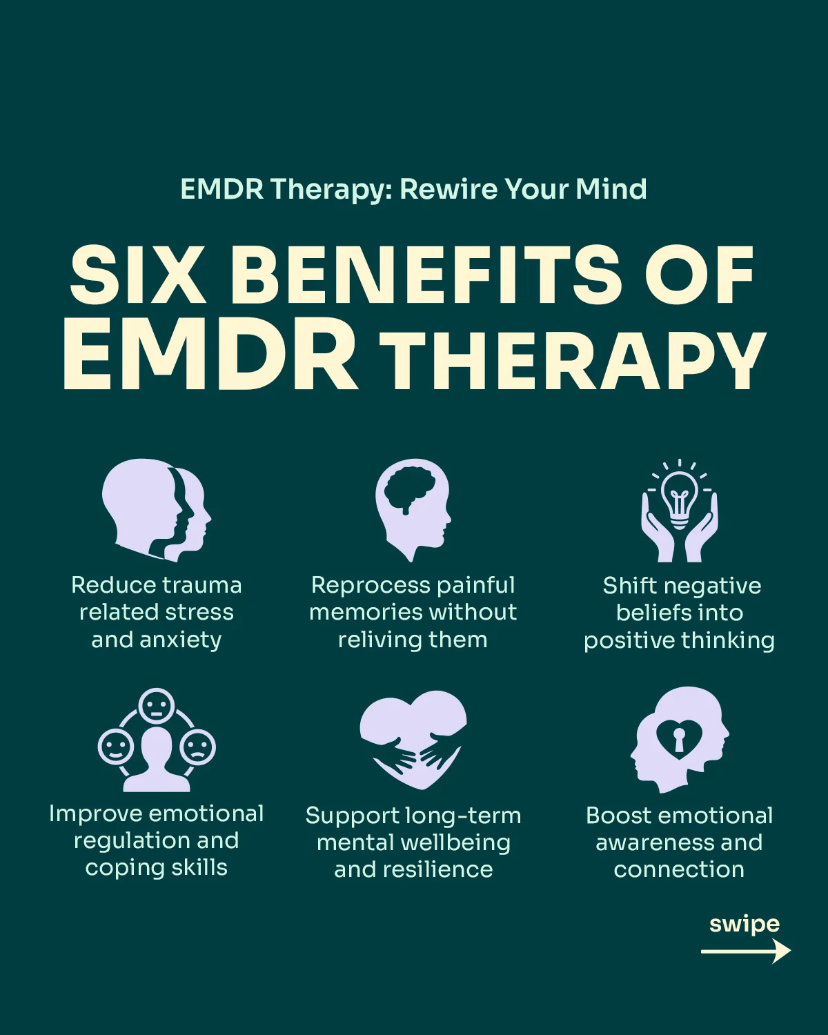 Six Benefits of EMDR Therapy Infographic