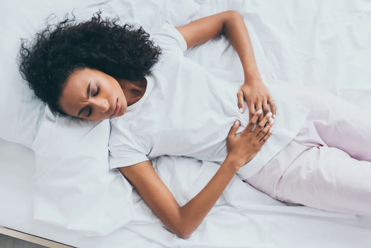 Woman with Premenstrual Dysphoric Disorder and Stomach Pain