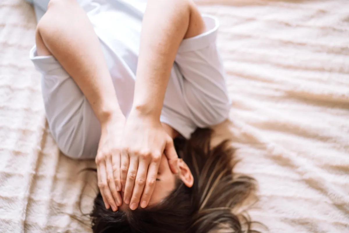 Sad Woman Suffering from Simple Schizophrenia