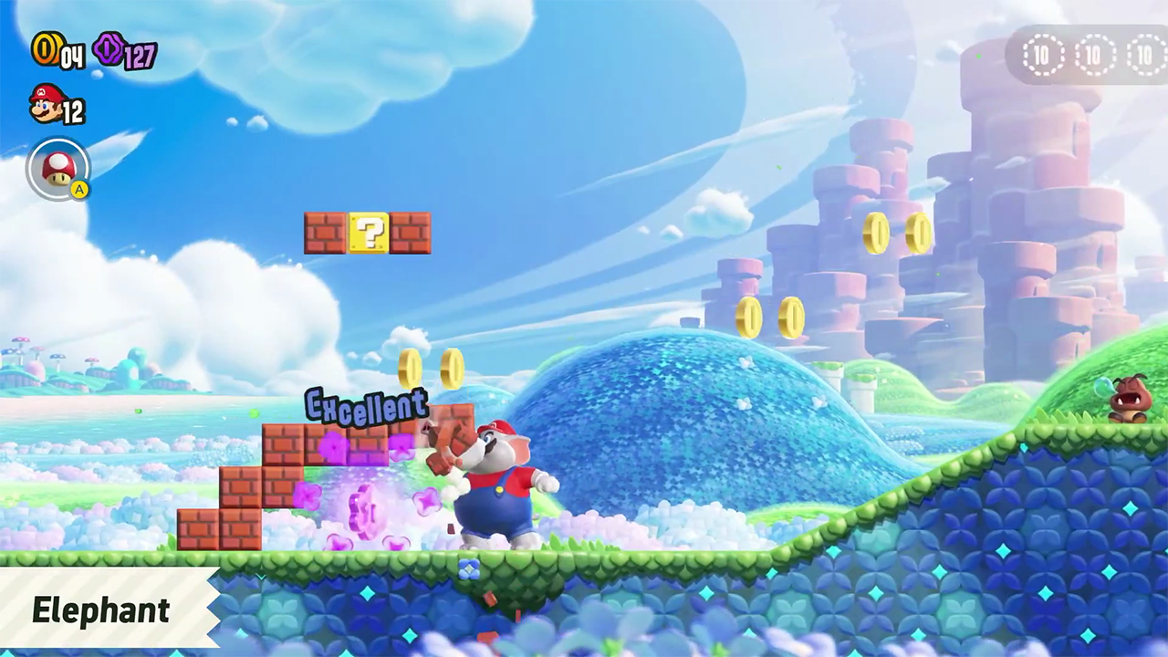 Super Mario Bros. Wonder Power-ups: Elephant Fruit - Breaking Blocks With Trunk | Nintendo