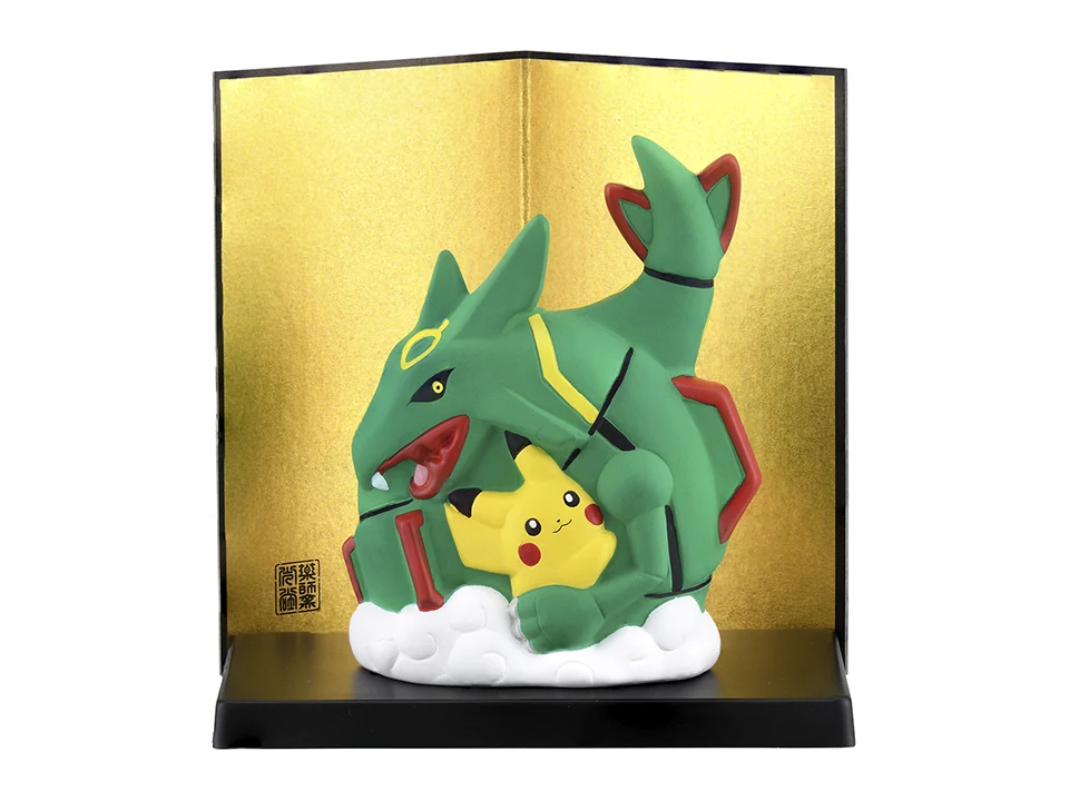 Rayquaza and Pikachu with a pedestal | Image: Pokémon Company