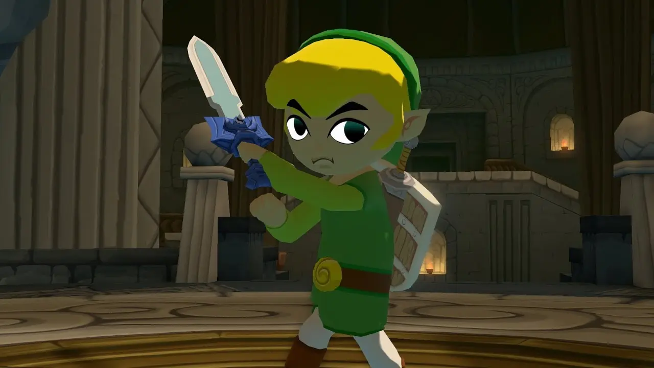 Zelda Wind Waker - Link with Master Sword | Image: Nintendo