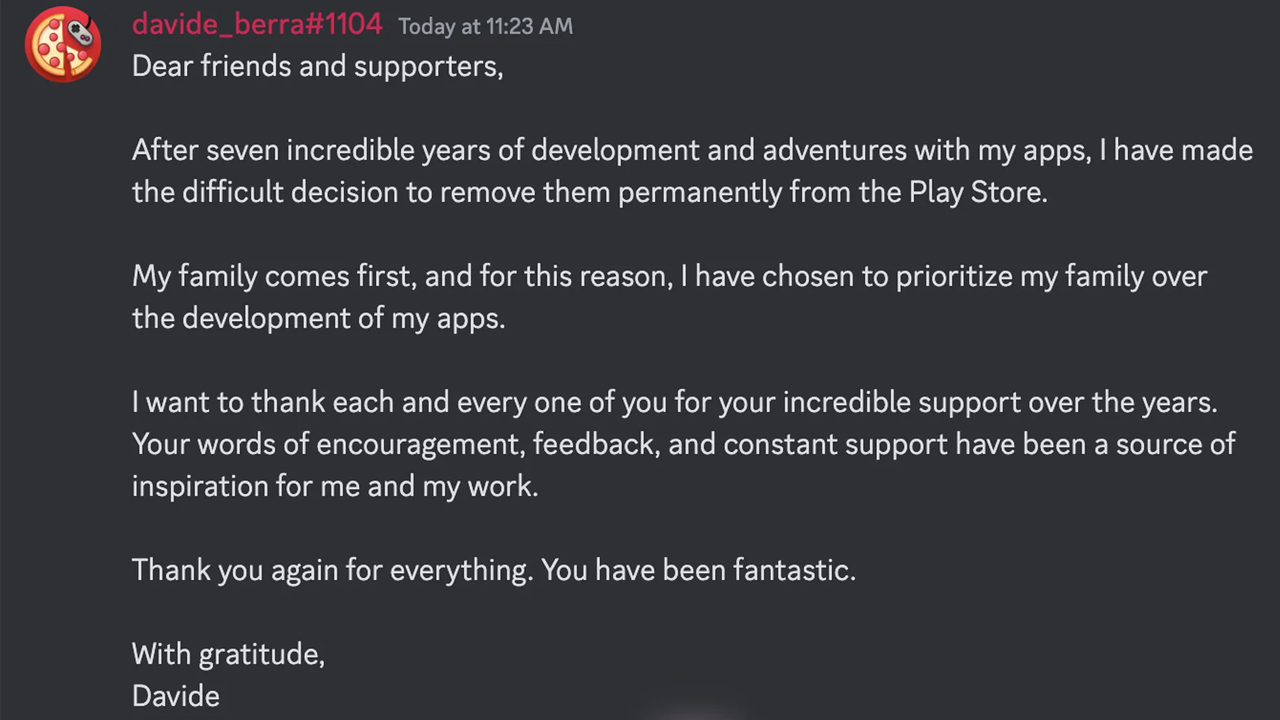 Pizza Emulator Discord Message | Image: The Verge