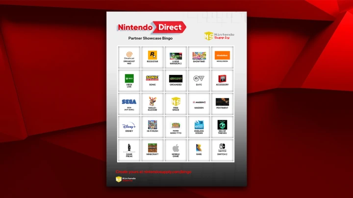 Free Nintendo Direct Bingo Card Generator - February 2024 Partner Showcase