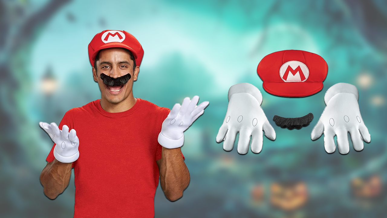 Men's Nintendo Super Mario Bros.Mario Adult Costume Accessory Kit | Image: Amazon