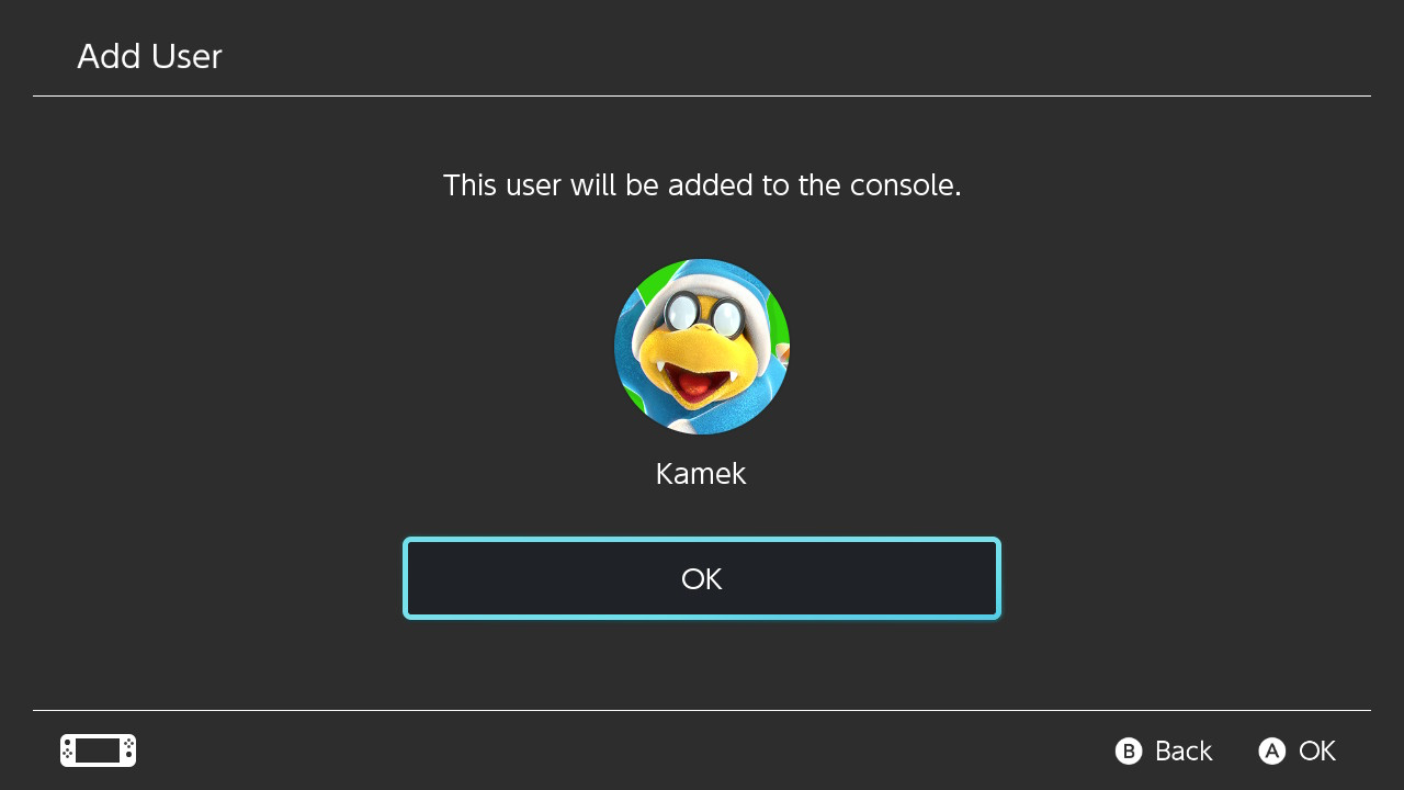 Add User To Console | Image: Nintendo Switch