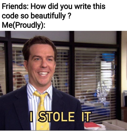 Andy from the Office meme about stealing